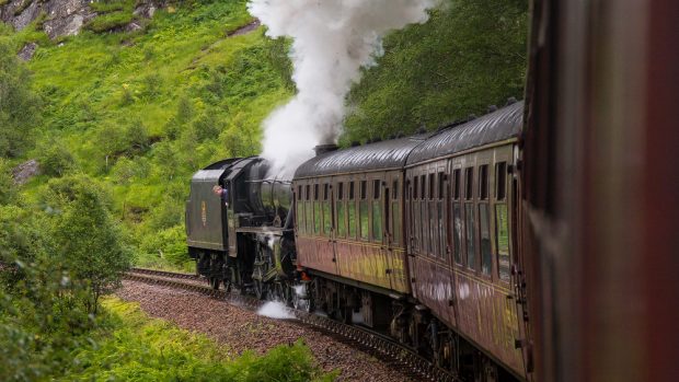 Jacobite Steam Train auf der Rückfahrt