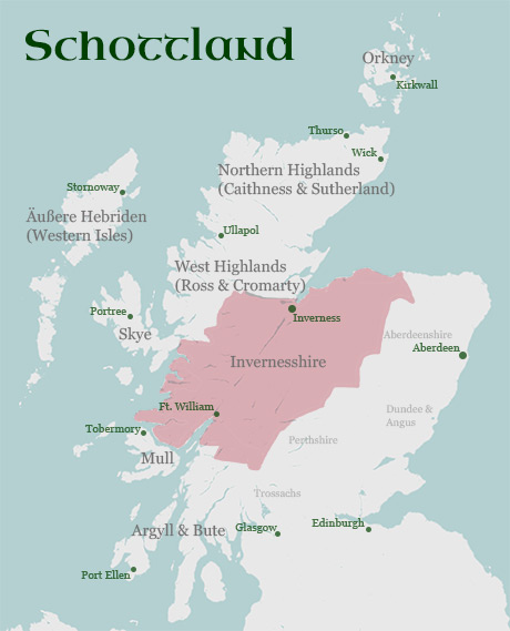 Karte Region Inverness-Shire