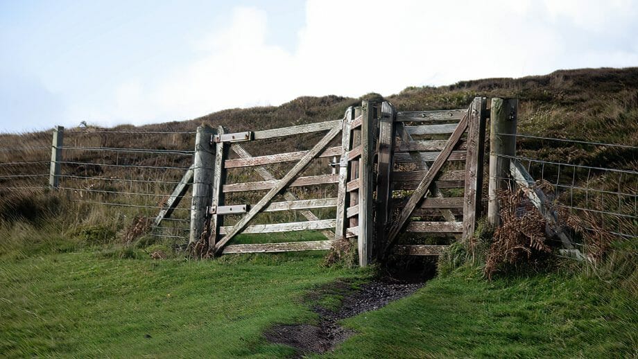 Ein sogenanntes "Kissing-Gate" auf dem Weg