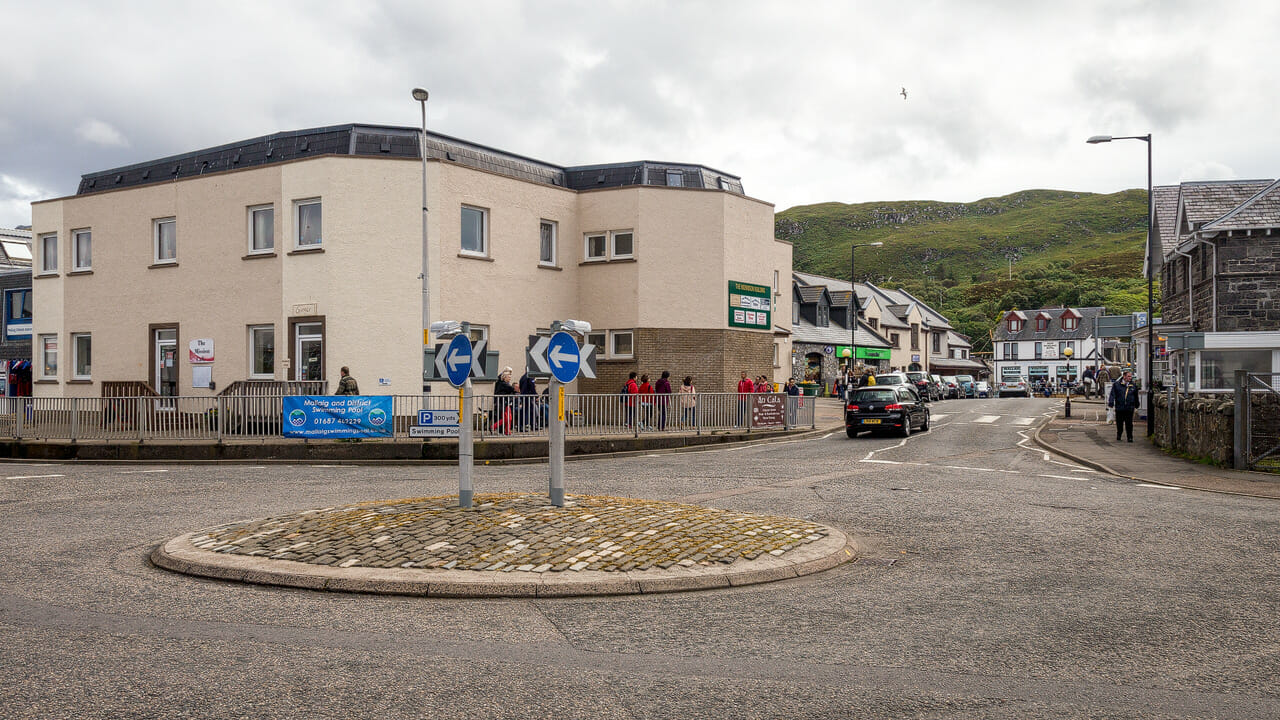Kleiner Kreisverkehr in Schottland