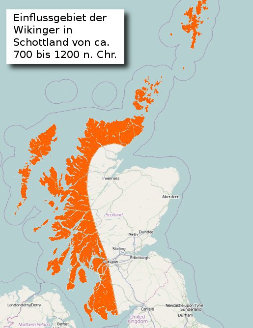 Karte Wikinger in Schottland
