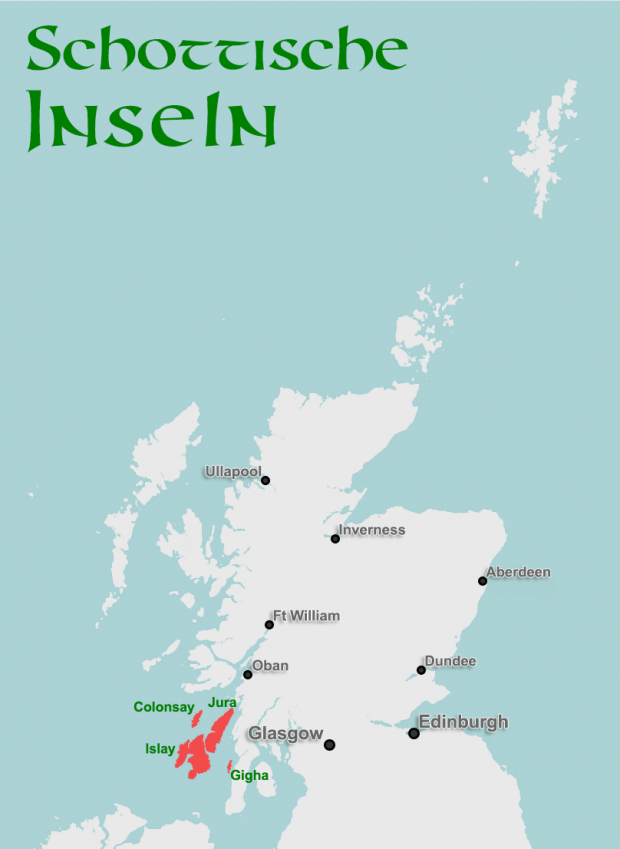 Colonsay, Islay, Jura et Gigha