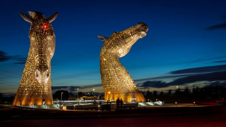 Kelpies bei Nacht