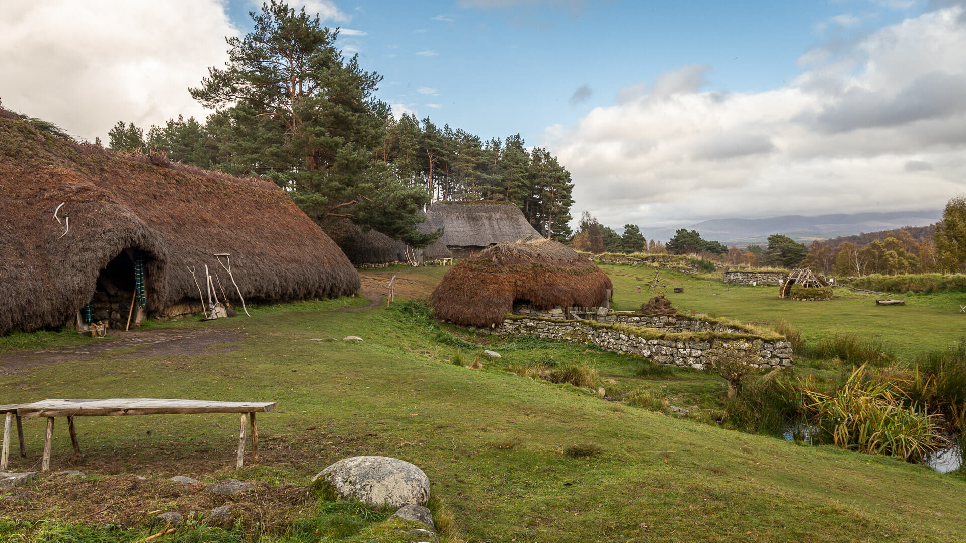 Das alte Dorf im Highland Folk Museum