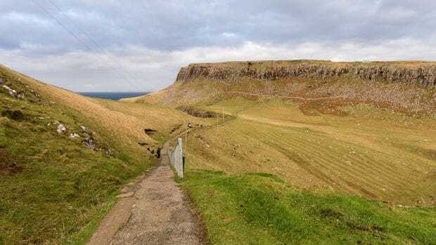 View from An t-Aigeach towards parking lot