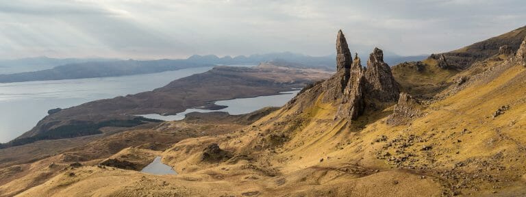 Die Gegend rund um den Old Man of Storr auf Trotternish, Skye