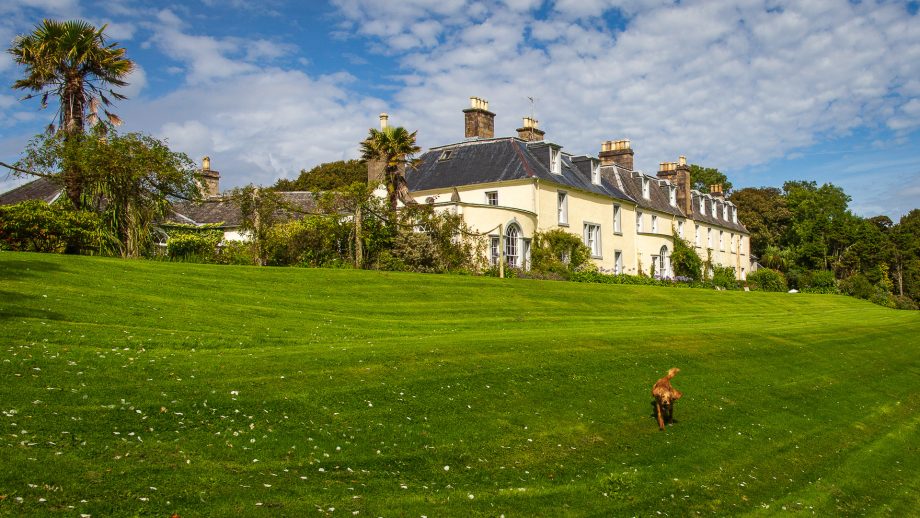 Colonsay House und Humphrey der Hund