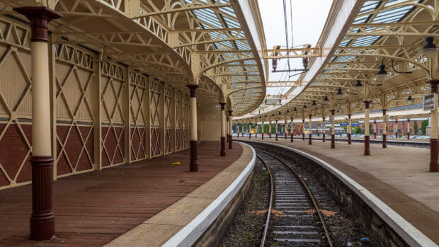 Der Bahnsteig der Wemyss Bay Station