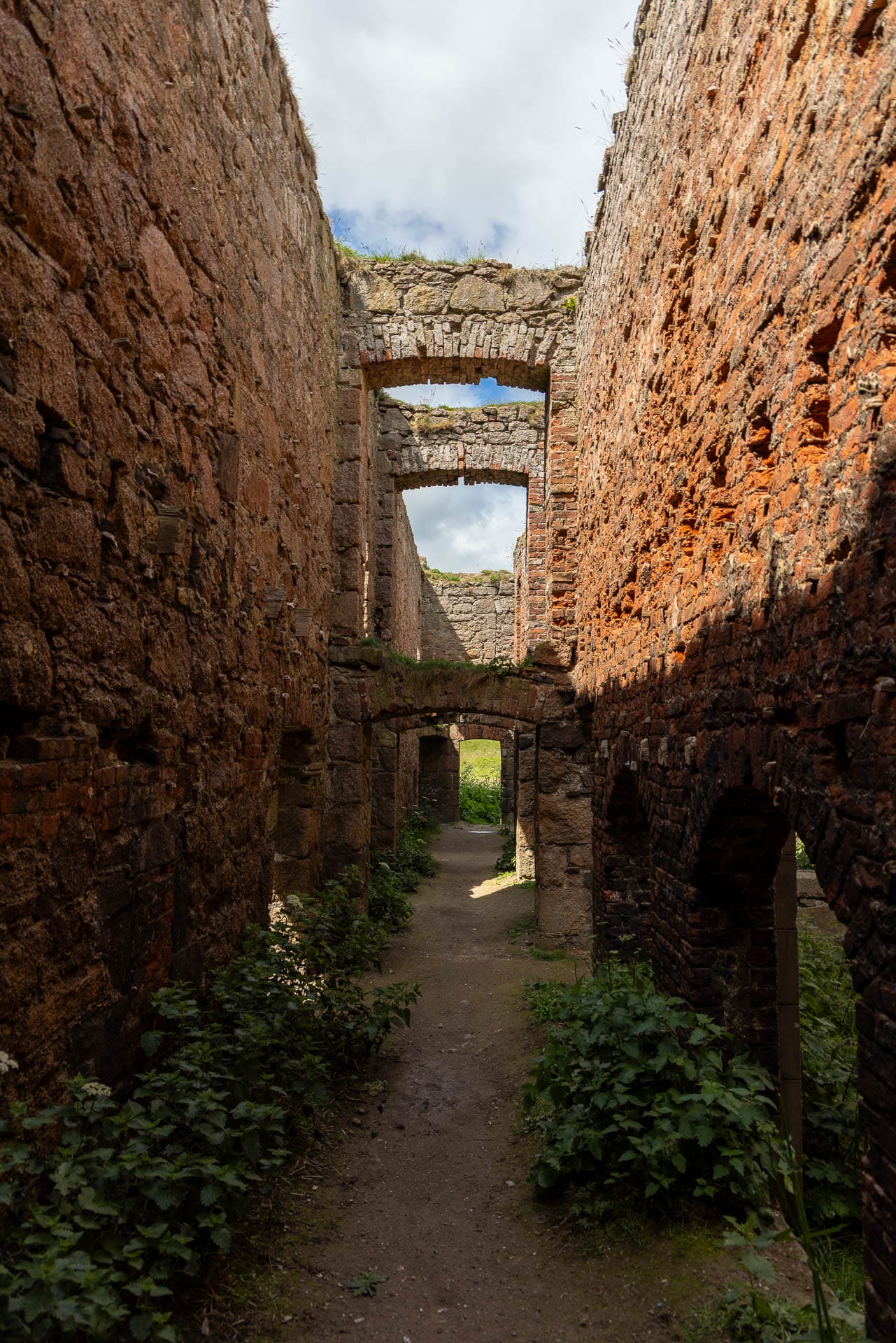 Die Gänge in Slains Castle