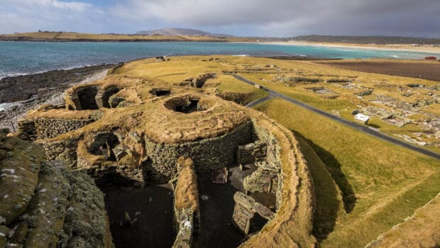 View of Jarlshof in the south of Shetland