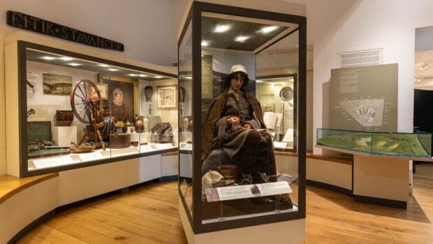 Exhibition room in the Shetland Museum