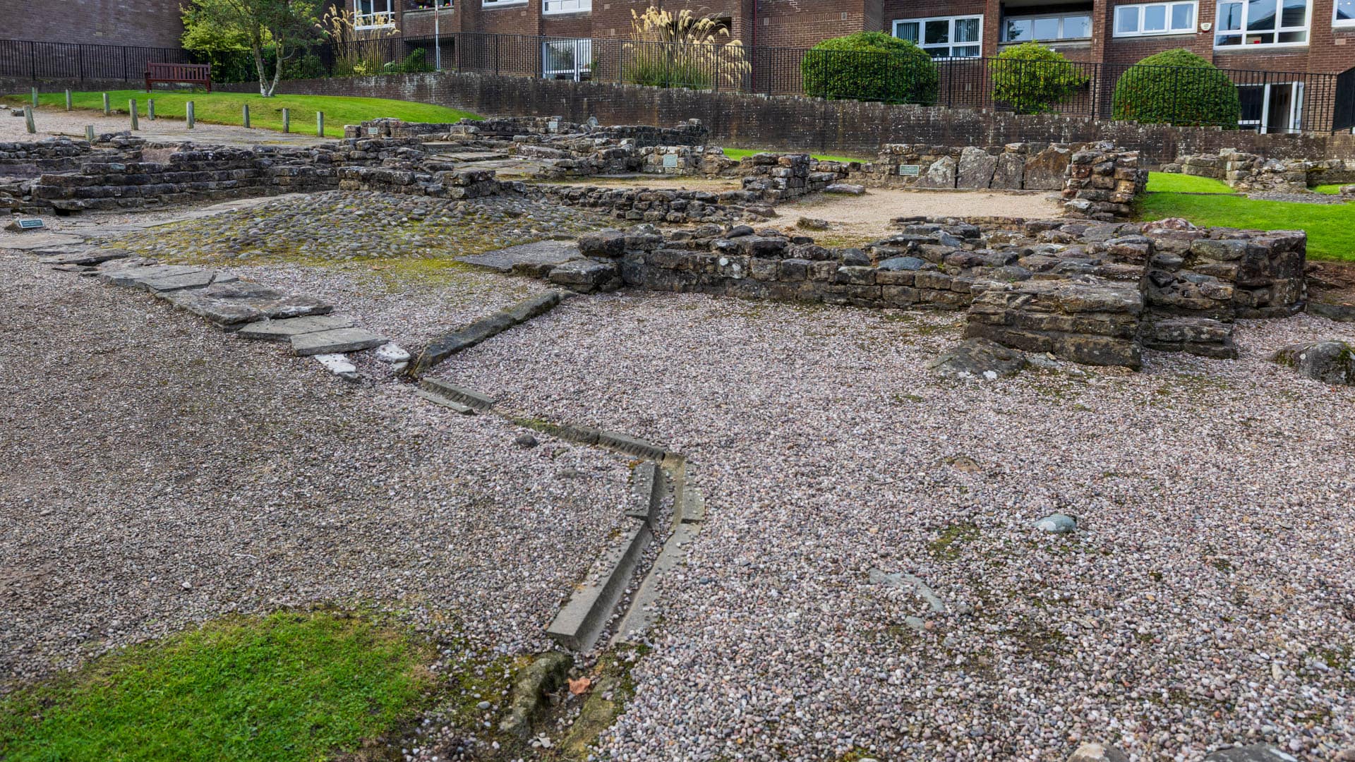 Überreste des römischen Badehauses in Bearsden am Antoninuswall