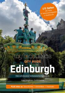 Der Titel des Buchs über Edinburgh zeigt einen Brunnen vor der Edinburgh Castle
